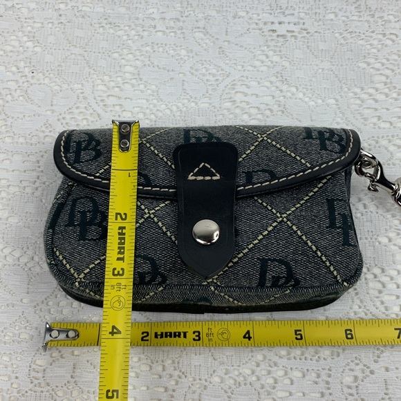 Dooney & Bourke Canvas Leather Logo wristlet wallet bag clutch Gray Black Silver - Picture 11 of 13